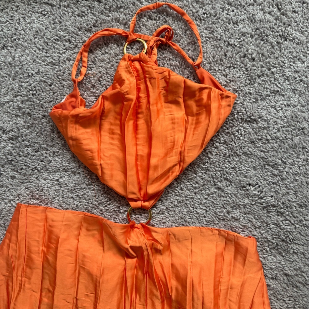 Baobab Collection Backless Orange Cutout Maxi Dress - Picture 7 of 9